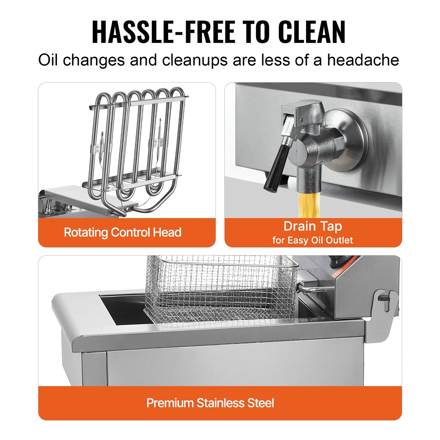 SucceBuy  12L Electric Deep Fryer w/Dual Removable Tanks