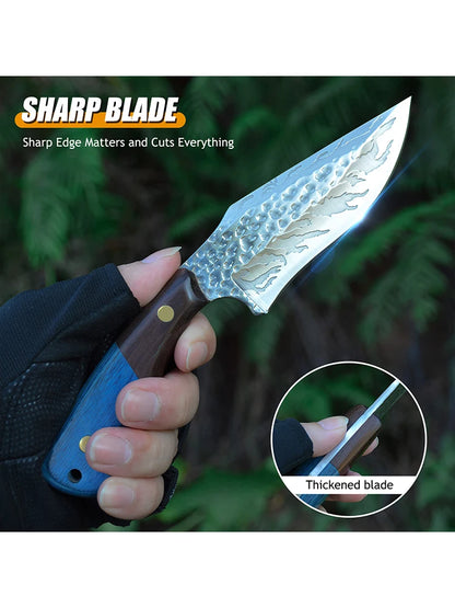 Damascus Advanced Straight Knife, Fixed Blade