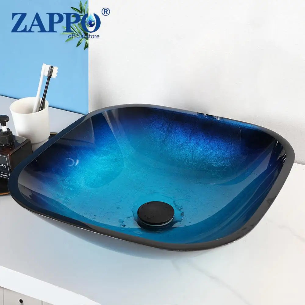 Tempered Glass Bathroom Vessel Sink