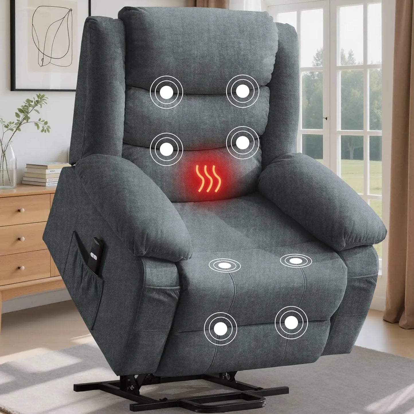 Power Lift Recliner for Elderly, Electric Recliner Chairs with Massage and Heat