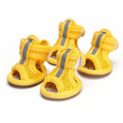 4pcs/pack Anti-slip Outdoor with Reflective Strap Spring Summer Wear Breathable Puppy Shoes