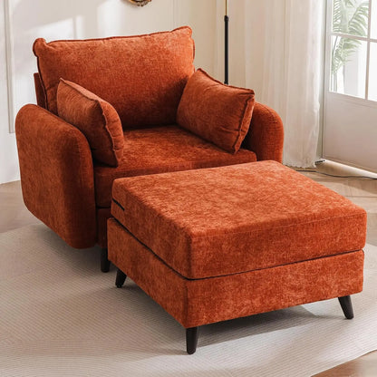 Oversized Accent Chair with Ottoman