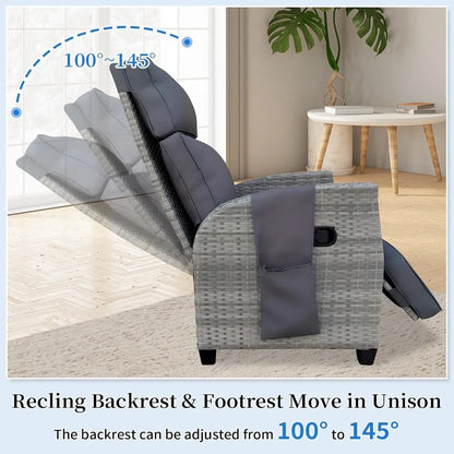 Outdoor Wicker Recliner Chair