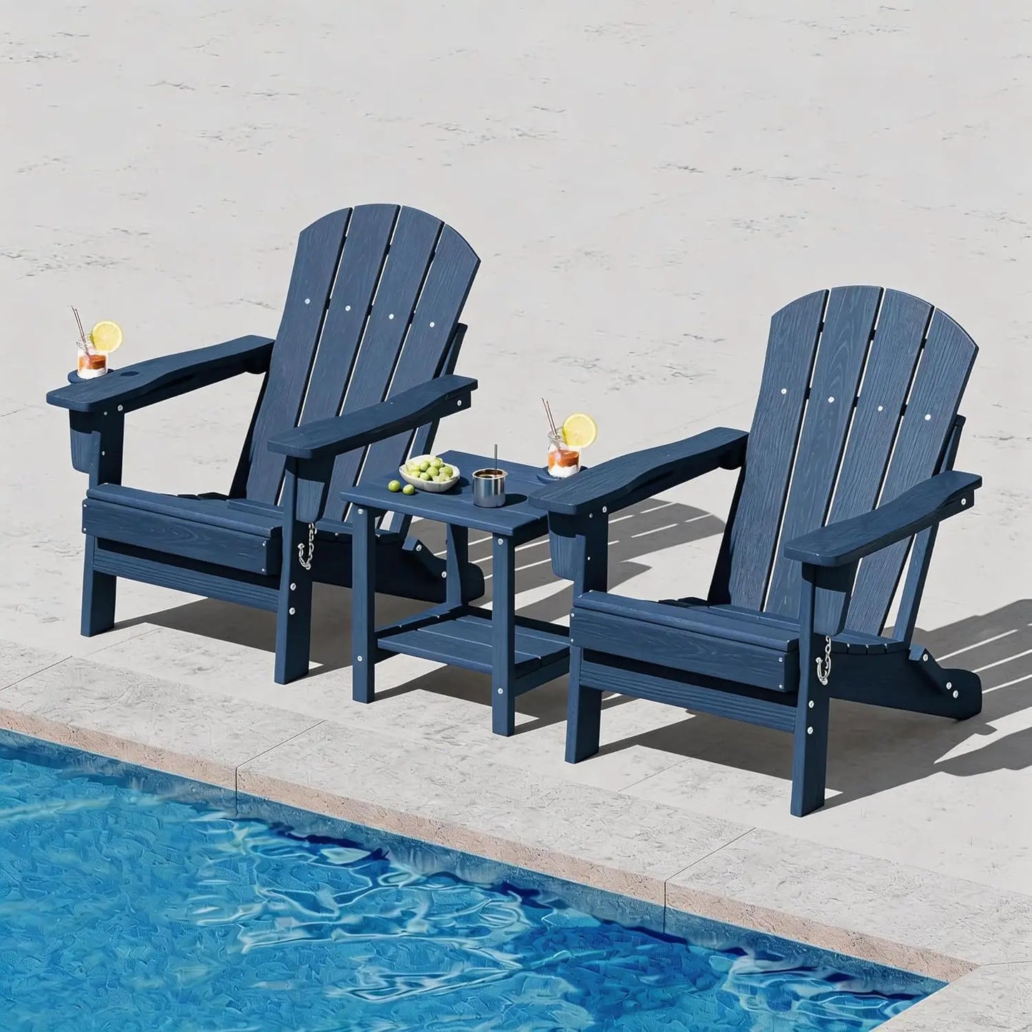 Folding Adirondack Chair HDPE Plastic Outdoor Patio Chair