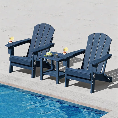 Folding Adirondack Chair HDPE Plastic Outdoor Patio Chair