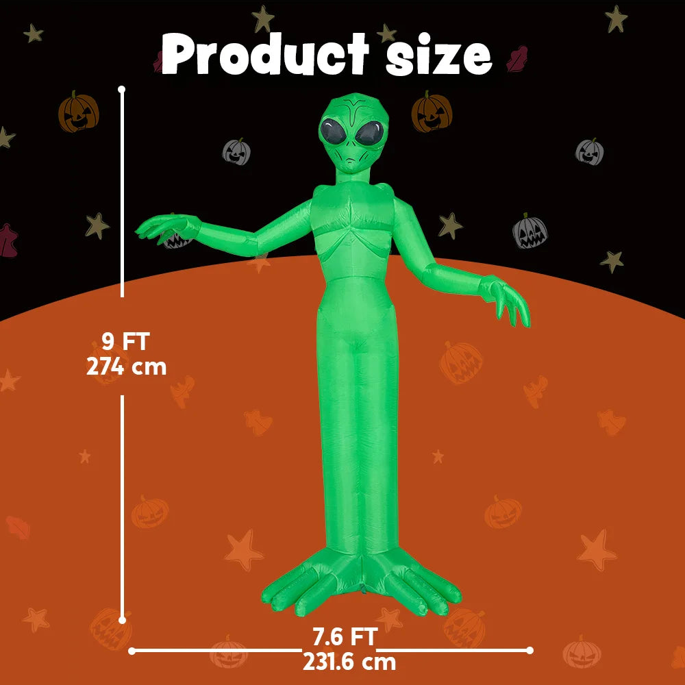 9 FT Tall Halloween Inflatable Decoration Outside Blow Up Alien