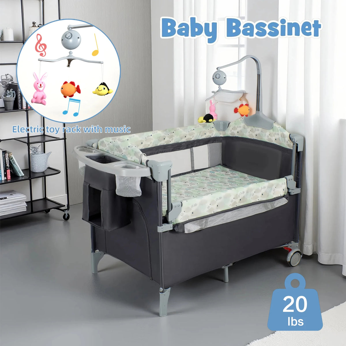 Steanny Pack n Play, Playard with Bassinet