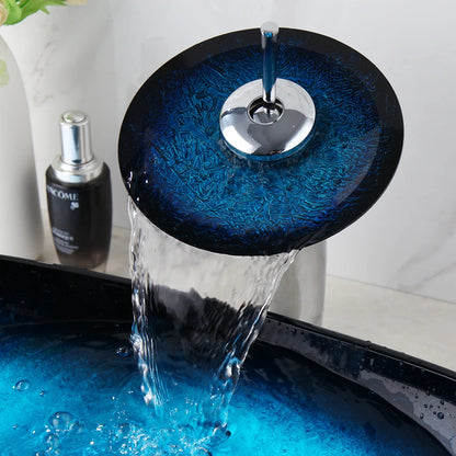 Tempered Glass Bathroom Vessel Sink
