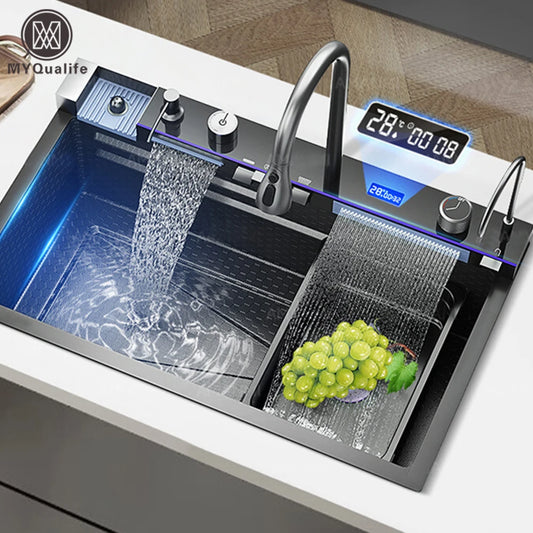 304 Stainless Steel Waterfall Kitchen Sink