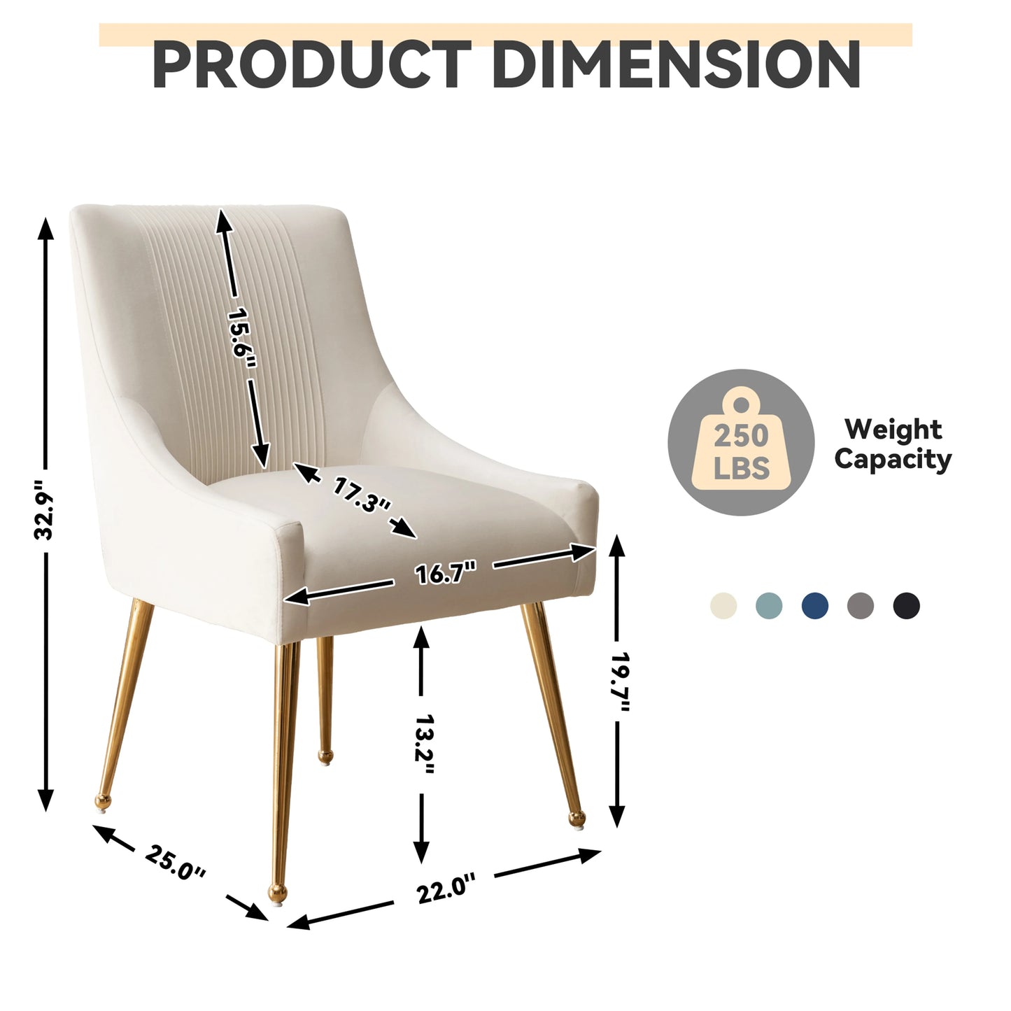 Pleated Velvet Dining Chair