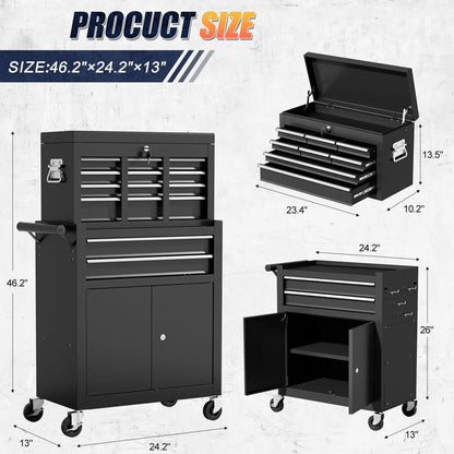 10-Drawer Rolling Tool Chest with Wheels