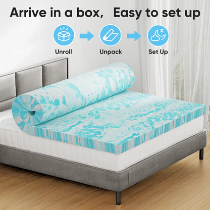 Queen Size Thick Gel  Cooling Mattress Soft and Breathable Bed Topper