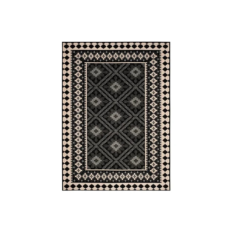 VIKAMA Moroccan Crystal Velvet Large Area Carpet | Decorative Floor Rug for Living Room Sofa Bedroom Home Decor