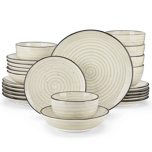 vancasso 24/48 Piece Beige Plates Dinner Sets