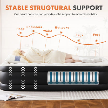 MCQ 18IN Tall Air Mattress with Built in Pump