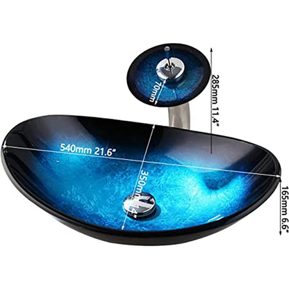 Tempered Glass Bathroom Vessel Sink