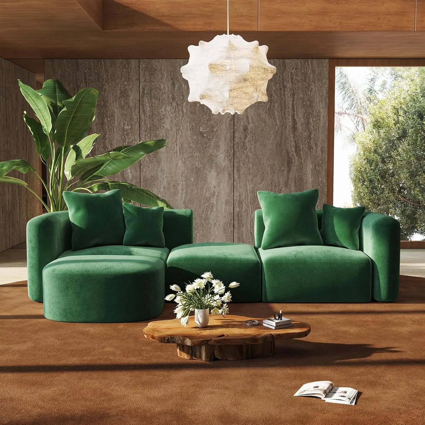 116" Modular Sectional Couches with Ottoman