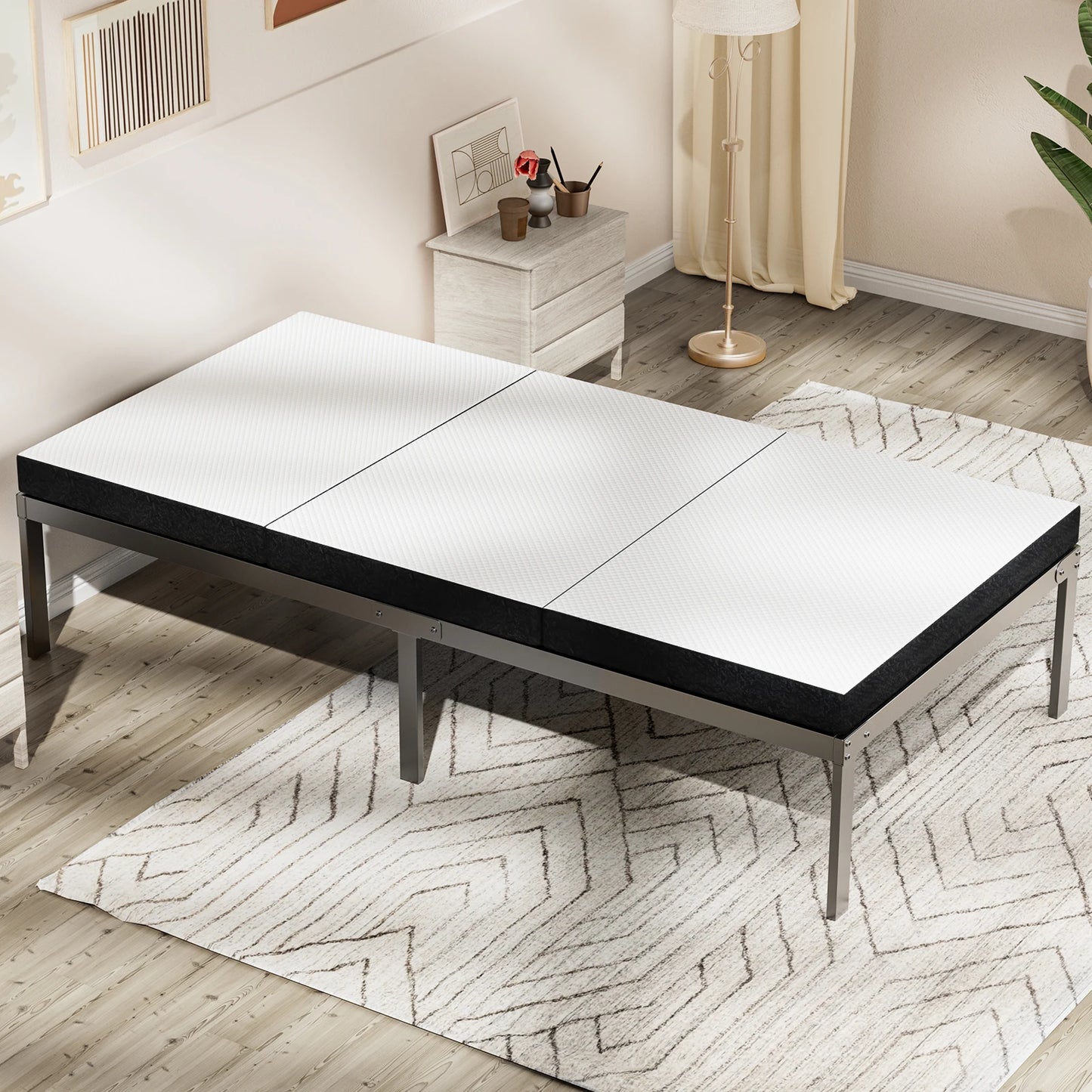 JHK Tri-Fold Memory Foam Mattress with Collapsible and Washable Cover