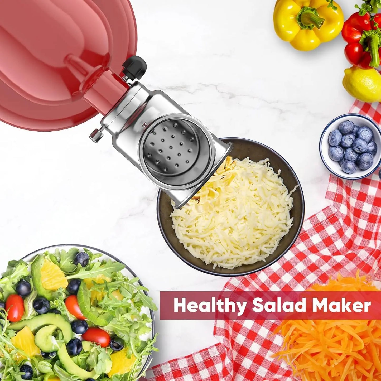 Stainless Steel Slicer Shredder Attachment for KitchenAid Stand Mixers
