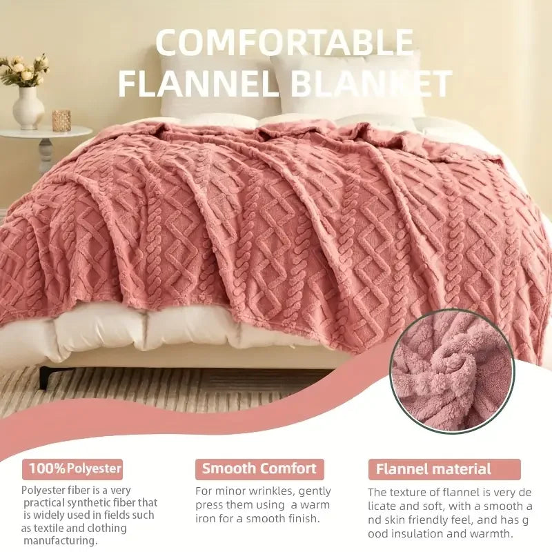 Ultra-Soft 3D Plush 1pc Luxurious Fleece Blanket