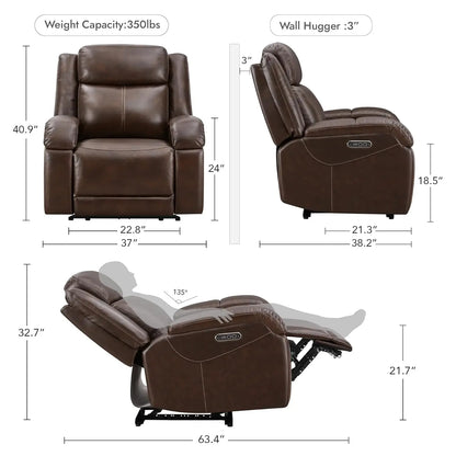 Genuine Leather Power Recliner