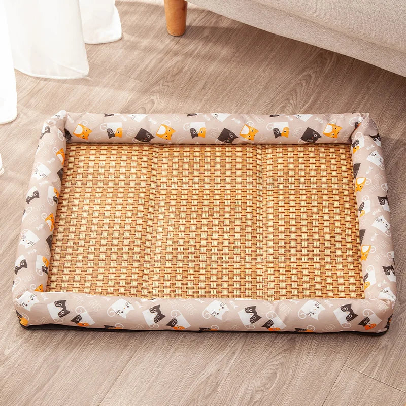 Summer Medium Cat Sleeping Mat Cooling Breathable Small Dog Bed