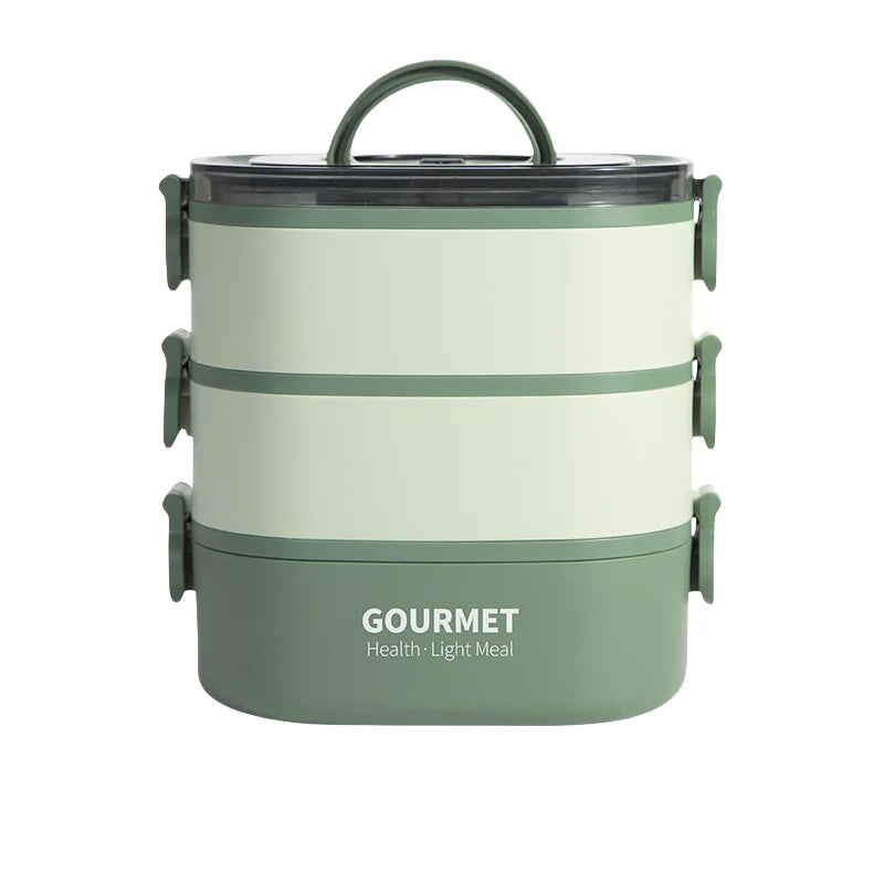 Bento box lunch box, stackable 3-layer food container