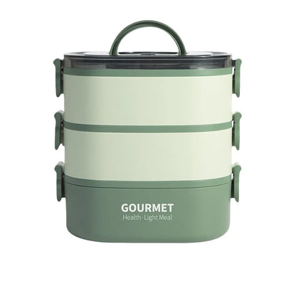 Bento box lunch box, stackable 3-layer food container