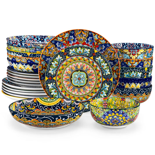 vancasso 24 Piece Dinnerware Sets Bohemian Style Porcelain