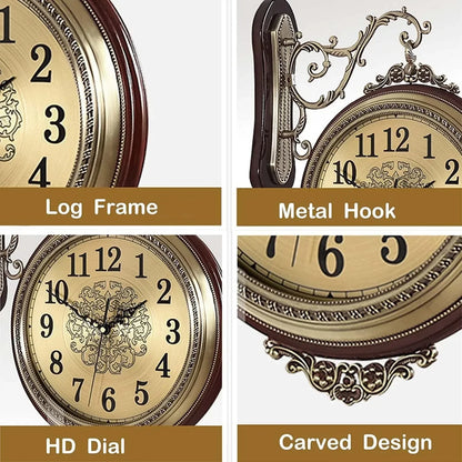 Large Wall Clock Double Sided