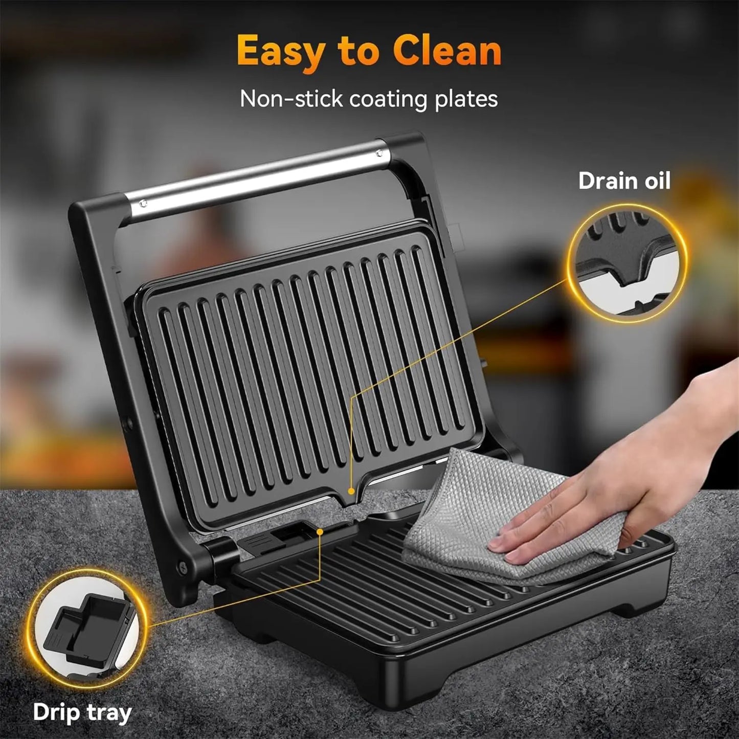 Panini Grill Press, 1200 W Sandwich Maker