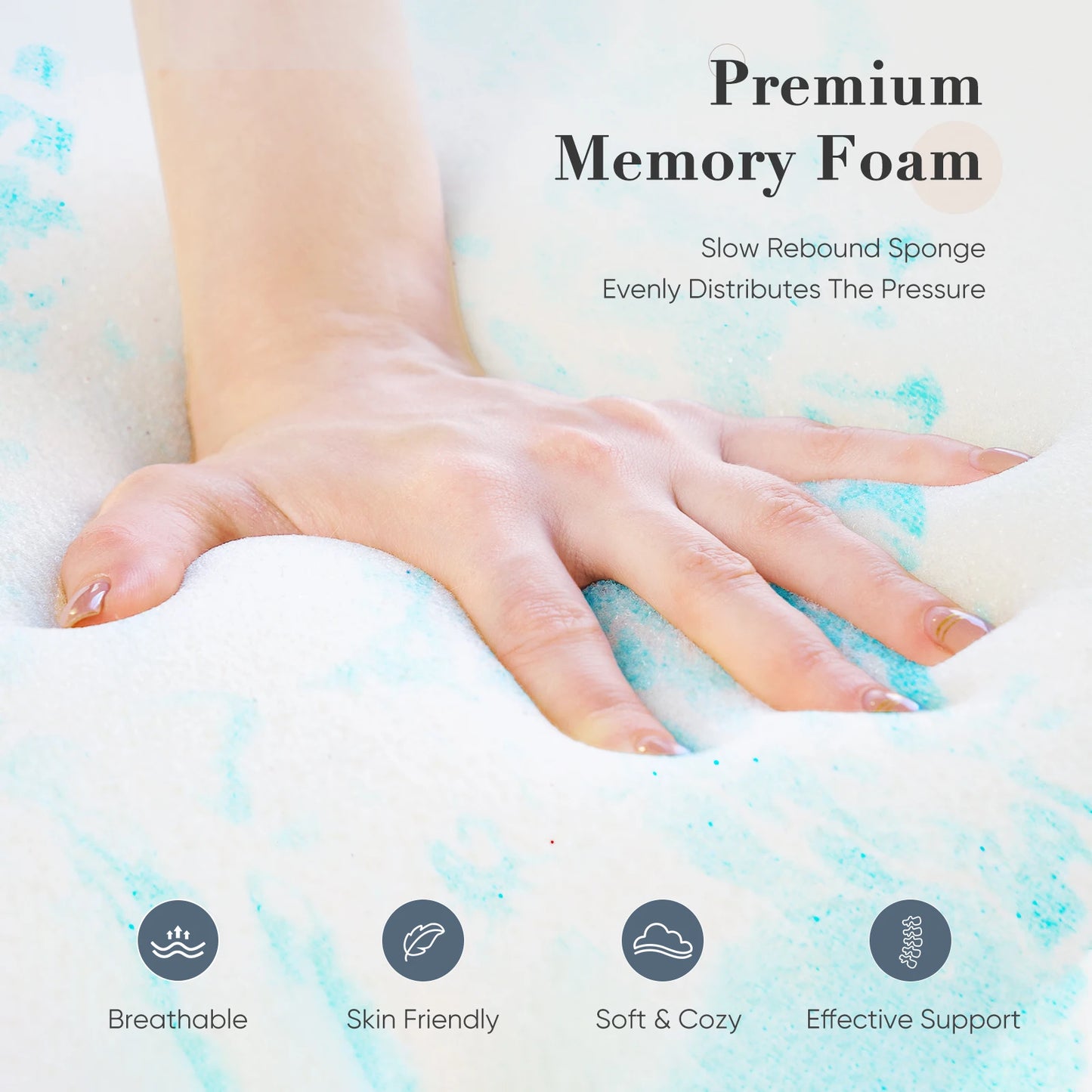 Queen Size Thick Gel  Cooling Mattress Soft and Breathable Bed Topper