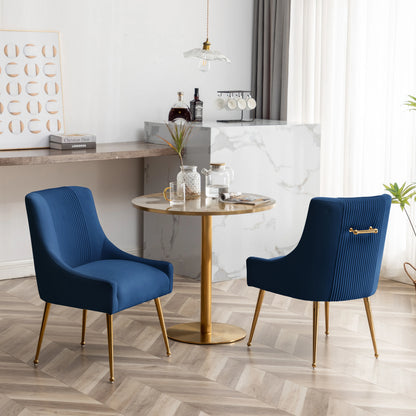 Pleated Velvet Dining Chair