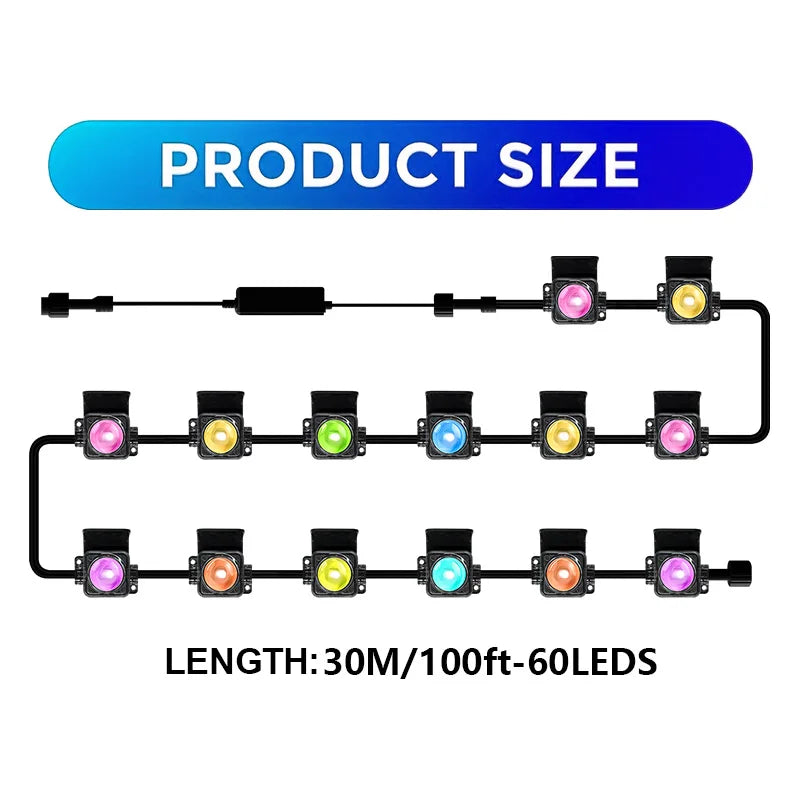 300FT Permanent Outdoor RGB Lights