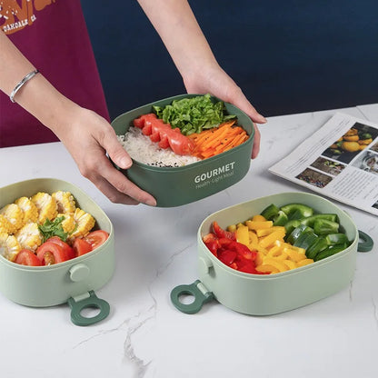 Bento box lunch box, stackable 3-layer food container