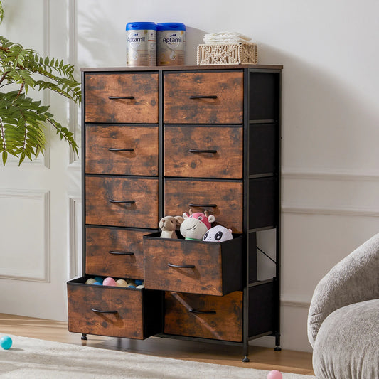 10 Fabric Drawers Wardrobe Steel Frame