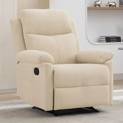 Manual Recliner with Side Pocket, Small Recliners for Small Spaces