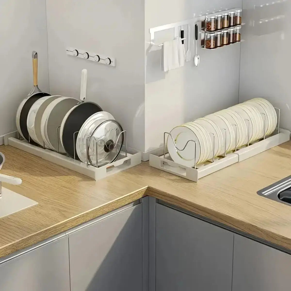 Expandable Kitchen Pot Pan Organizer