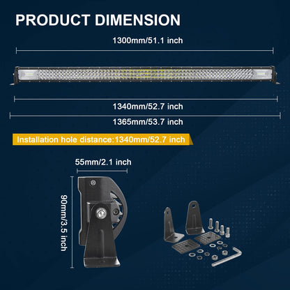 52in Straight 270W-675W Off Road LED Light Bar
