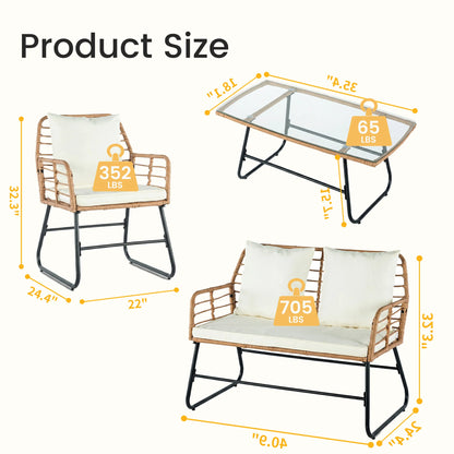 JHK Outdoor Wicker Patio Furniture Set