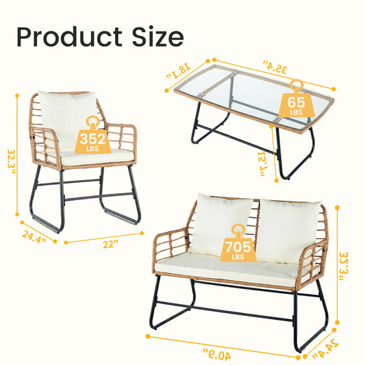 JHK Outdoor Wicker Patio Furniture Set
