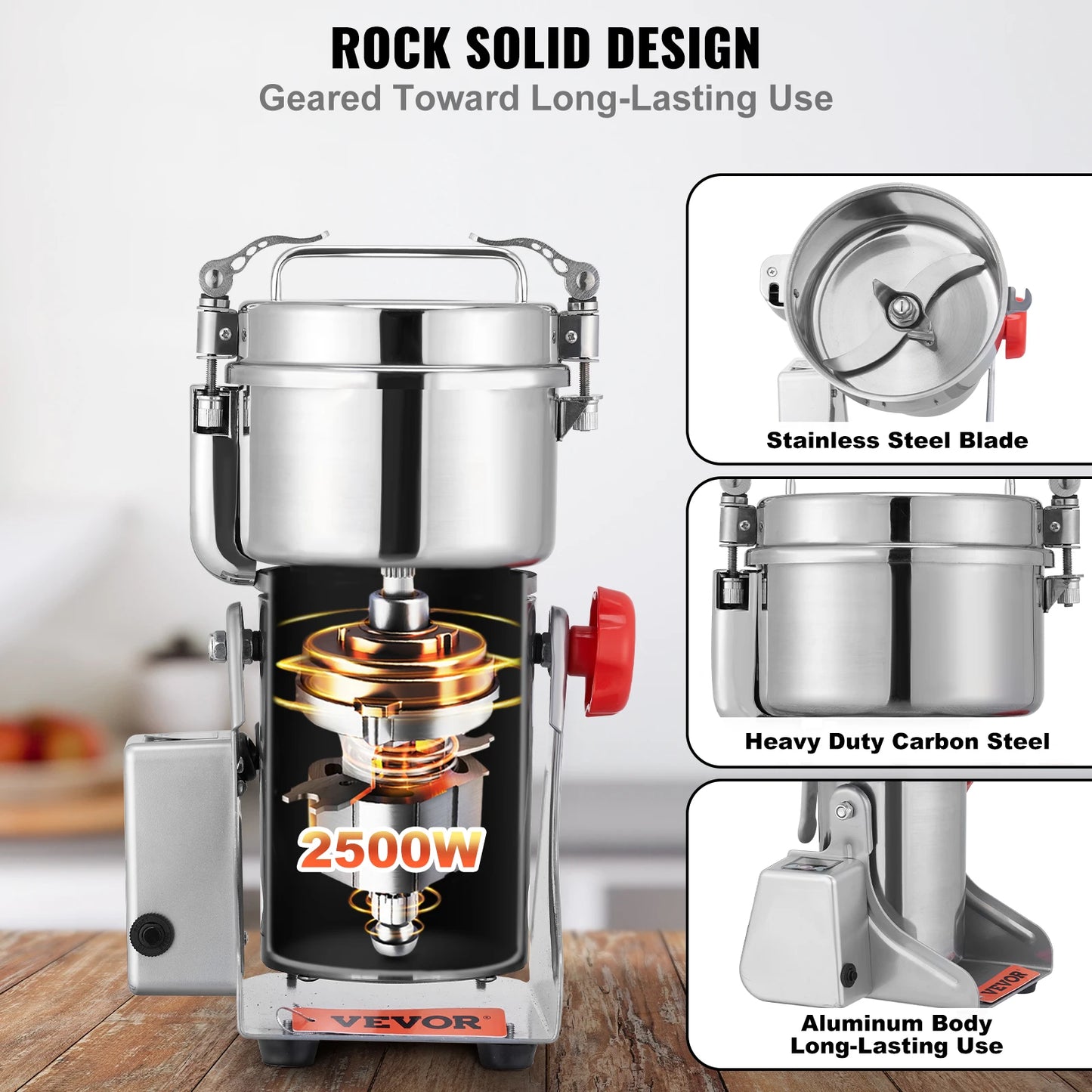 SucceBuy 150-2500g Electric Grain Mill Grinder