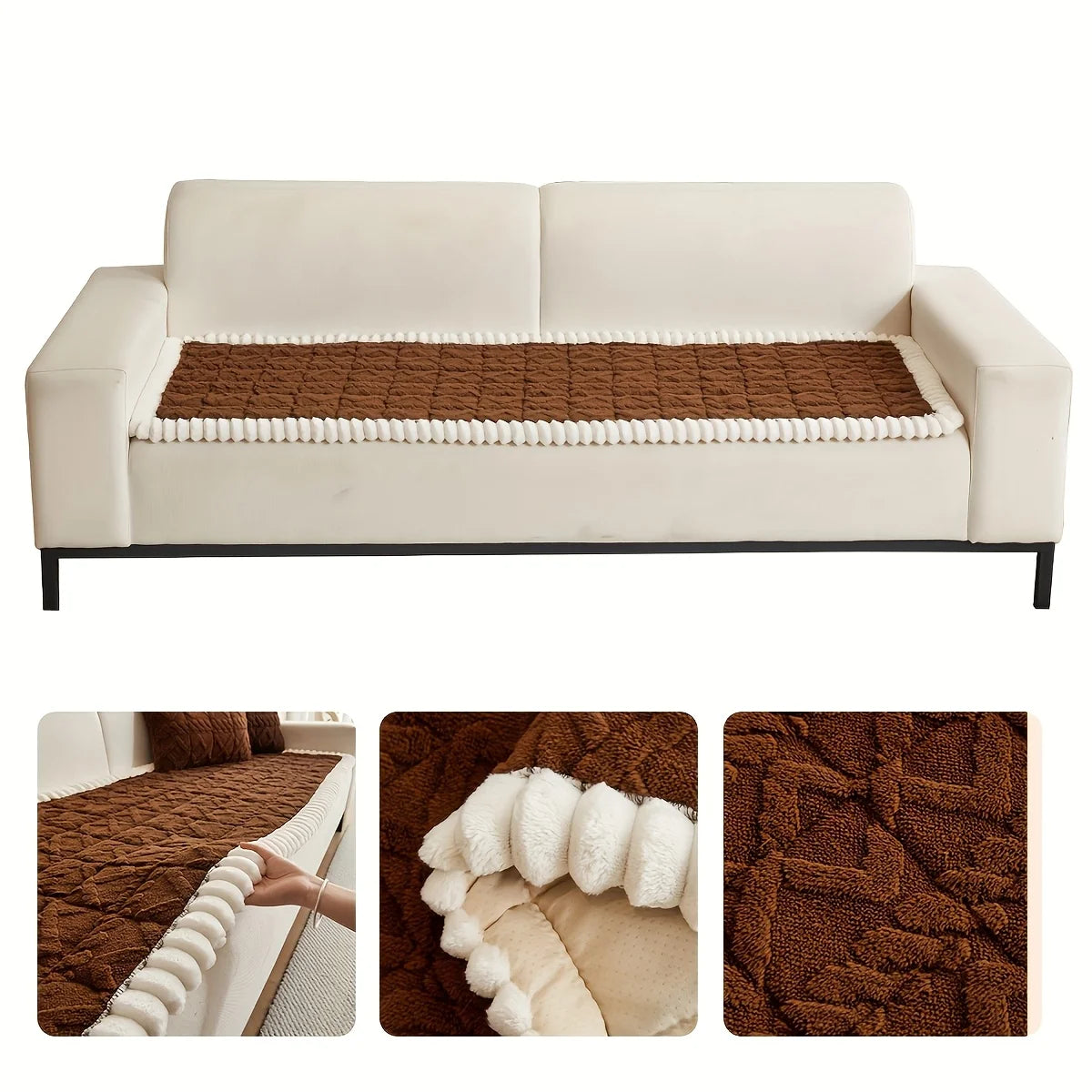 1pc Thickened Polyester Soft Quilted Sofa Cushion