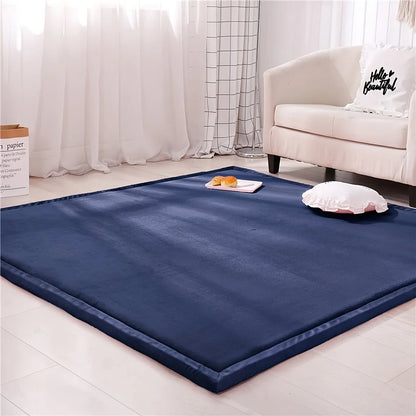 1pc Japanese Tatami Rug, Coral Velvet Area Rug, Baby Mat for Floor Play, 1.18inch Thick Yoga Mat