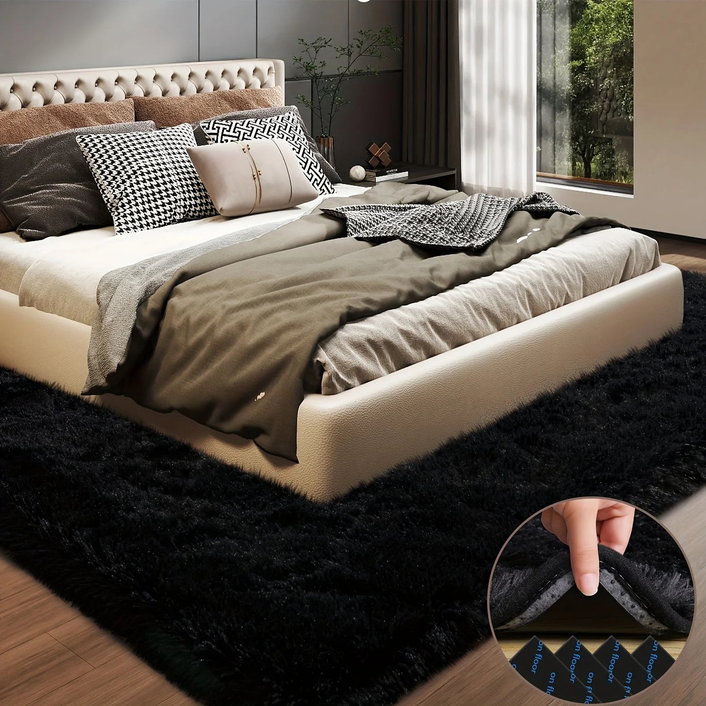 Large plush area rug