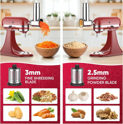Stainless Steel Slicer Shredder Attachment for KitchenAid Stand Mixers