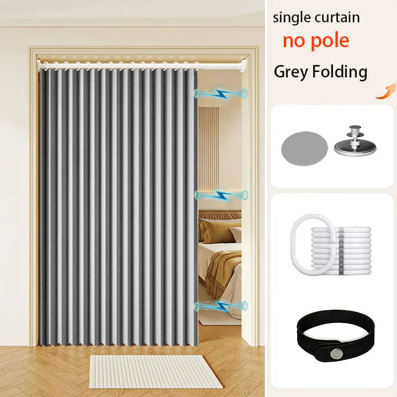 Privacy Folding Door Curtain Double Sided Magnet Design