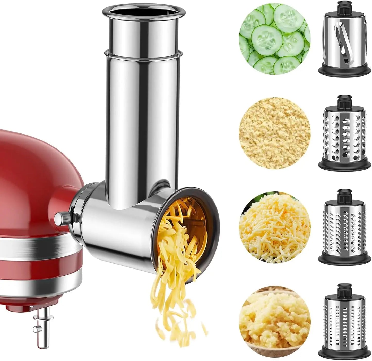 Stainless Steel Slicer Shredder Attachment for KitchenAid Stand Mixers