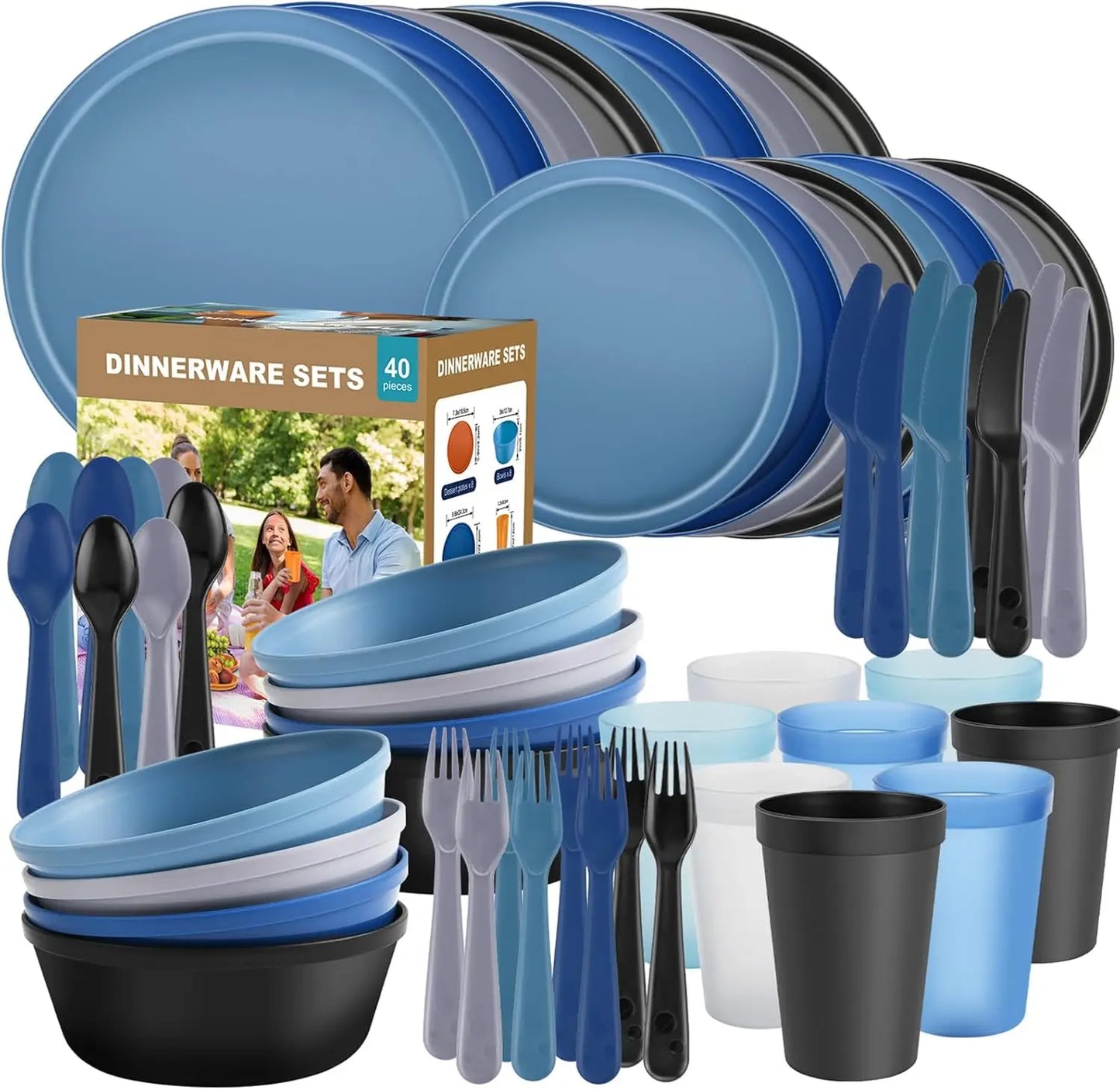 40-Piece Dinnerware Set for 8, Microwave Safe