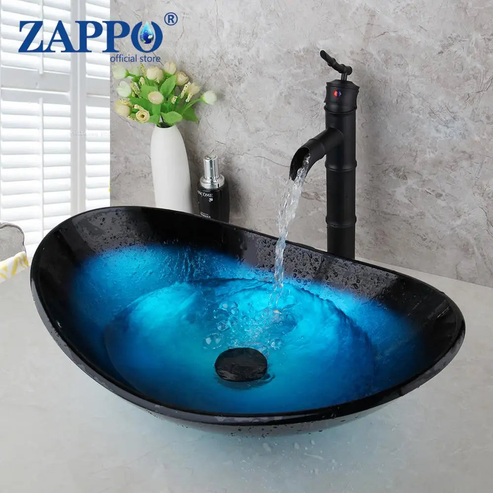 Tempered Glass Bathroom Vessel Sink